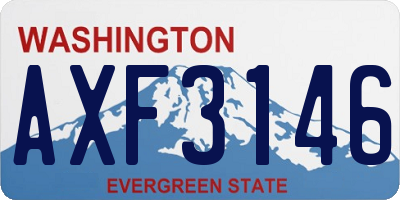 WA license plate AXF3146