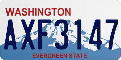 WA license plate AXF3147
