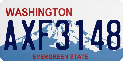 WA license plate AXF3148