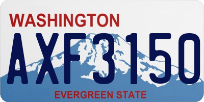 WA license plate AXF3150