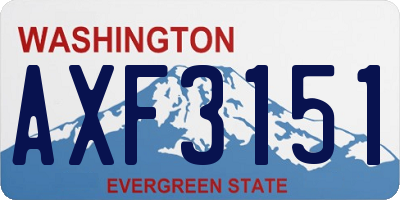 WA license plate AXF3151