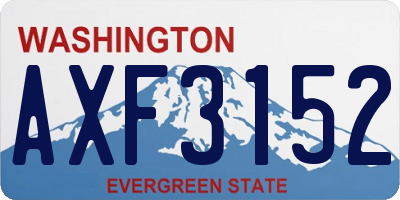 WA license plate AXF3152