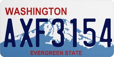 WA license plate AXF3154