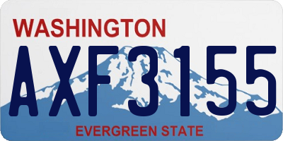 WA license plate AXF3155