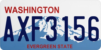 WA license plate AXF3156