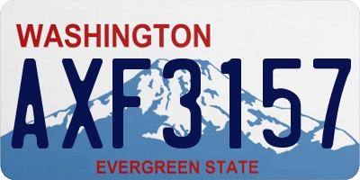 WA license plate AXF3157