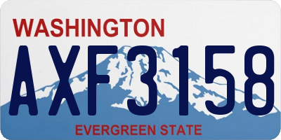 WA license plate AXF3158