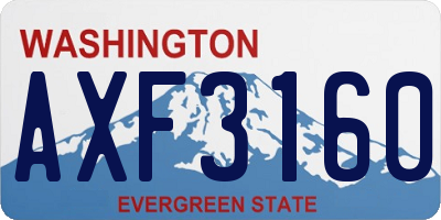 WA license plate AXF3160