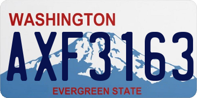 WA license plate AXF3163
