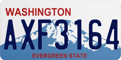 WA license plate AXF3164