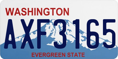 WA license plate AXF3165