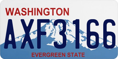 WA license plate AXF3166
