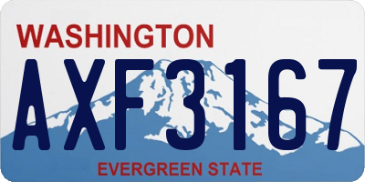 WA license plate AXF3167