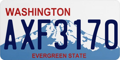 WA license plate AXF3170