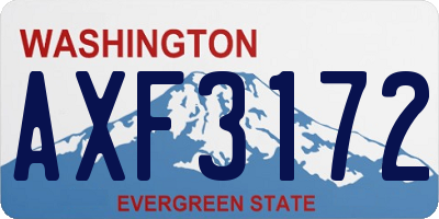 WA license plate AXF3172