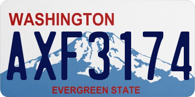 WA license plate AXF3174