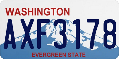 WA license plate AXF3178
