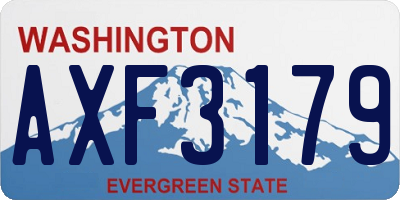 WA license plate AXF3179