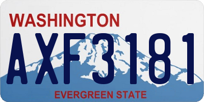WA license plate AXF3181