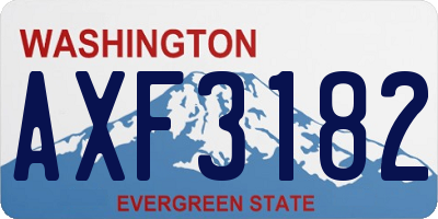 WA license plate AXF3182