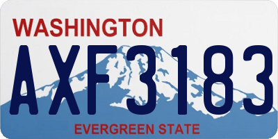WA license plate AXF3183