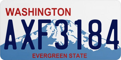 WA license plate AXF3184