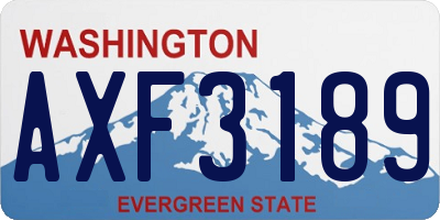 WA license plate AXF3189