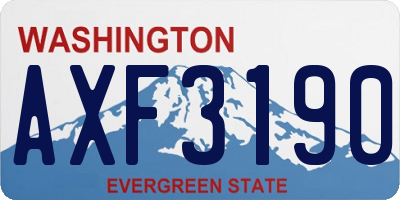 WA license plate AXF3190