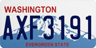 WA license plate AXF3191