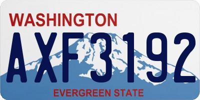 WA license plate AXF3192