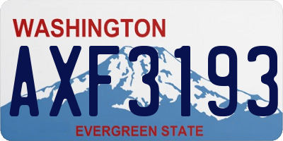 WA license plate AXF3193
