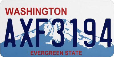 WA license plate AXF3194