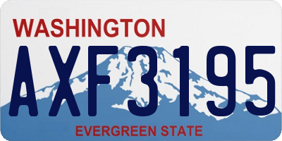 WA license plate AXF3195