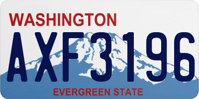 WA license plate AXF3196