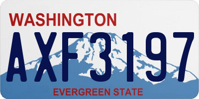 WA license plate AXF3197