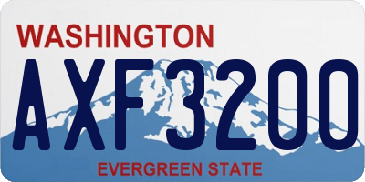 WA license plate AXF3200