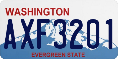 WA license plate AXF3201