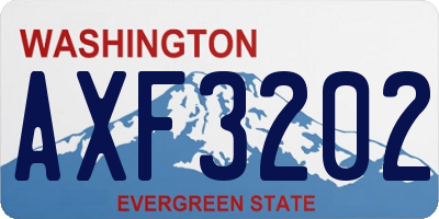 WA license plate AXF3202