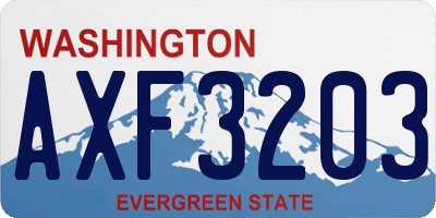 WA license plate AXF3203