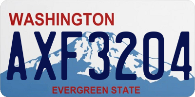 WA license plate AXF3204