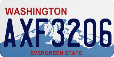 WA license plate AXF3206