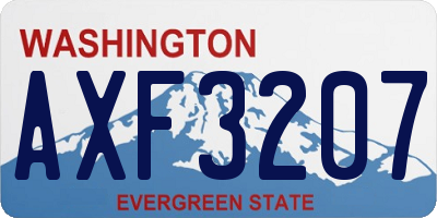 WA license plate AXF3207