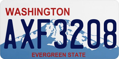 WA license plate AXF3208