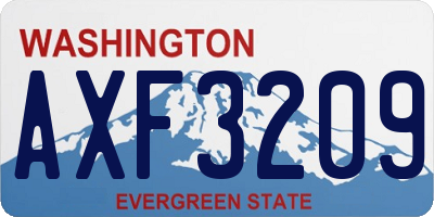 WA license plate AXF3209