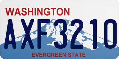 WA license plate AXF3210