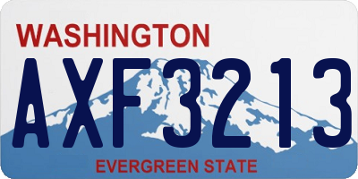 WA license plate AXF3213