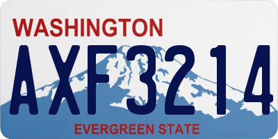 WA license plate AXF3214