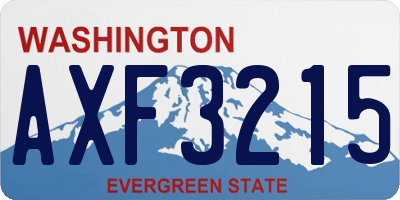 WA license plate AXF3215