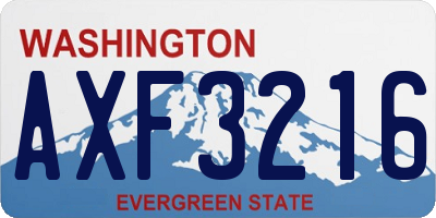 WA license plate AXF3216