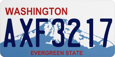 WA license plate AXF3217